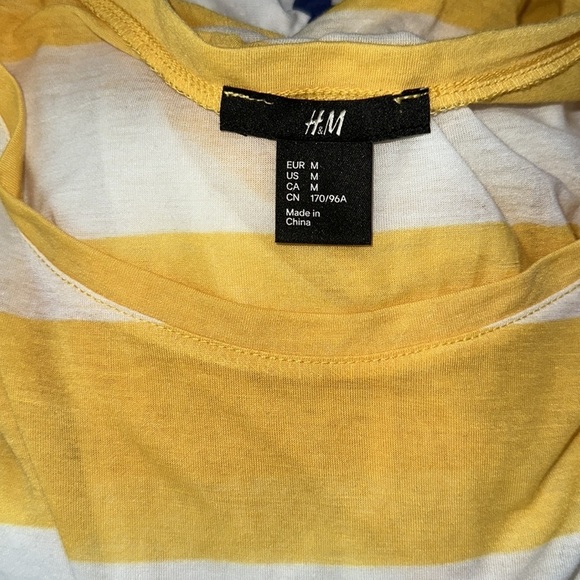H&M Yellow and White Wide Striped Crop Top - Picture 10 of 12